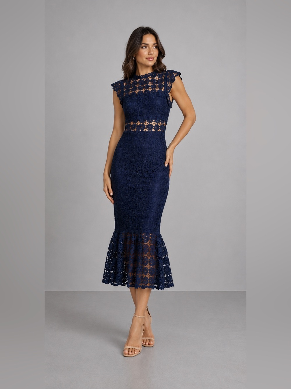 PETAL & PUP LAUREN DRESS - NAVY SIZE 16 B2433